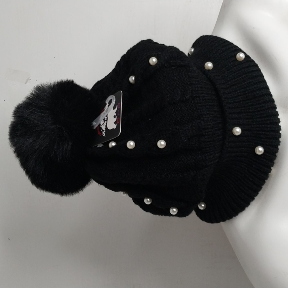 Womens Beanie Warm Hat Fuzzy Knit Ball Cap - Picture 3 of 13
